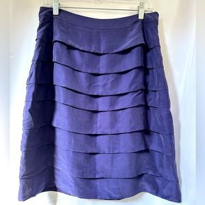 NWOT BODEN TIERED RAW SILK SKIRT ROYAL BLUE sz 8